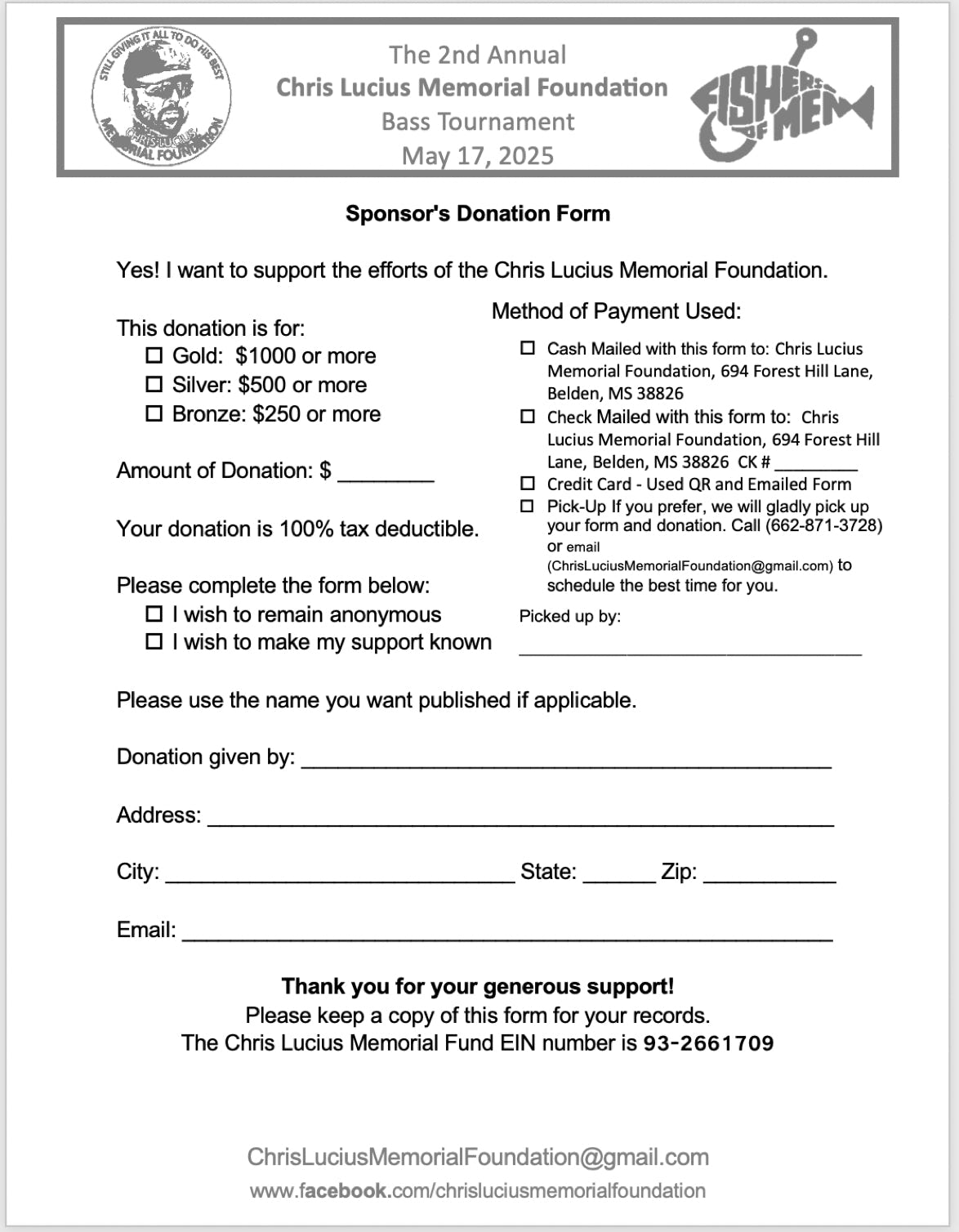Corporate Sponsor Form